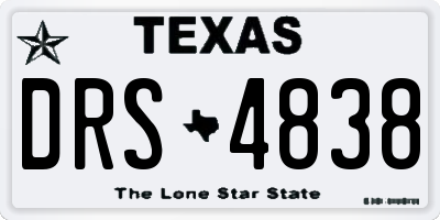 TX license plate DRS4838