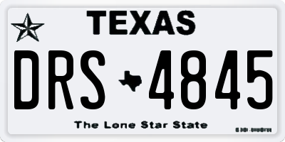 TX license plate DRS4845