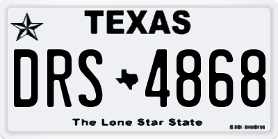 TX license plate DRS4868