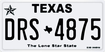TX license plate DRS4875