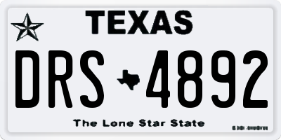 TX license plate DRS4892