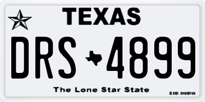 TX license plate DRS4899