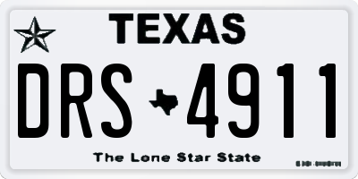 TX license plate DRS4911