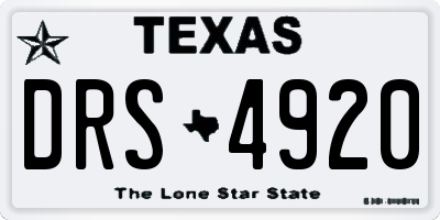 TX license plate DRS4920