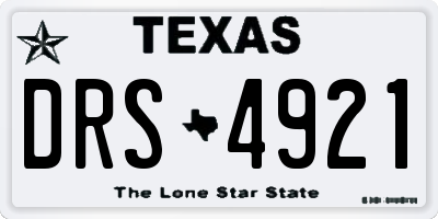 TX license plate DRS4921