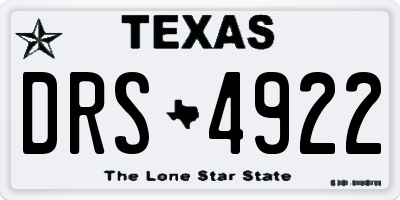 TX license plate DRS4922