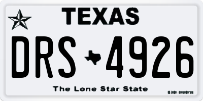 TX license plate DRS4926