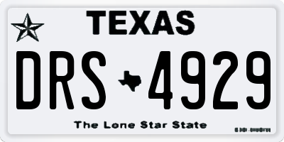 TX license plate DRS4929