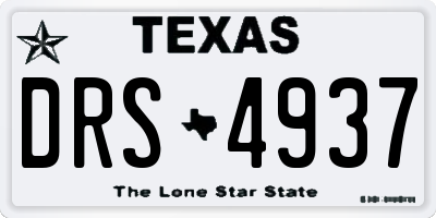 TX license plate DRS4937