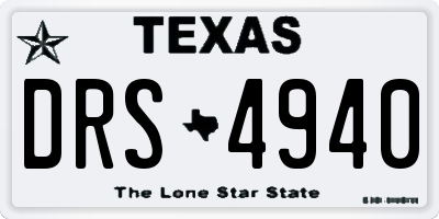 TX license plate DRS4940