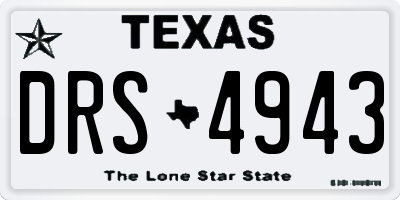 TX license plate DRS4943