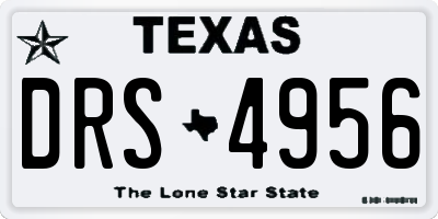 TX license plate DRS4956