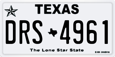 TX license plate DRS4961