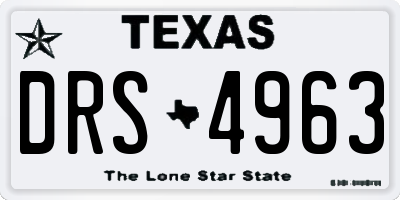 TX license plate DRS4963