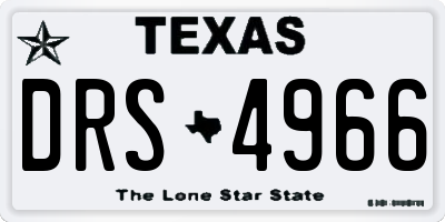 TX license plate DRS4966