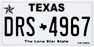 TX license plate DRS4967