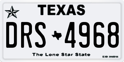 TX license plate DRS4968
