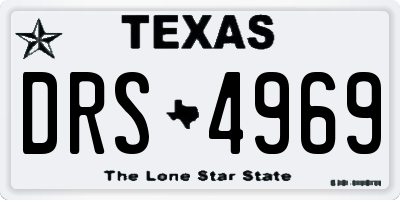 TX license plate DRS4969