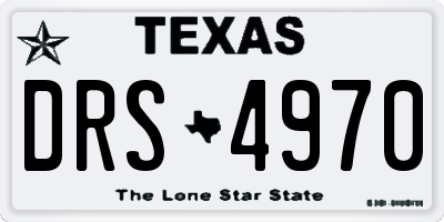 TX license plate DRS4970