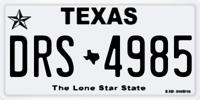 TX license plate DRS4985