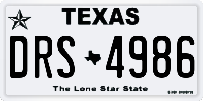 TX license plate DRS4986