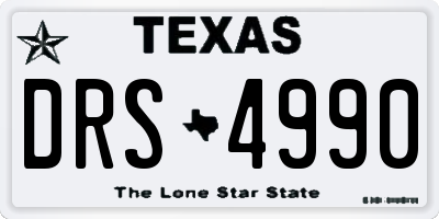 TX license plate DRS4990