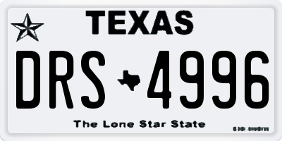 TX license plate DRS4996