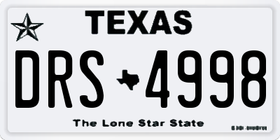 TX license plate DRS4998