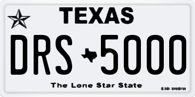 TX license plate DRS5000