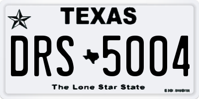 TX license plate DRS5004