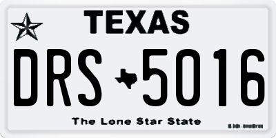 TX license plate DRS5016