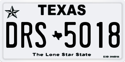 TX license plate DRS5018