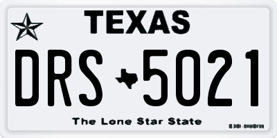 TX license plate DRS5021