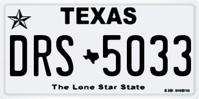 TX license plate DRS5033