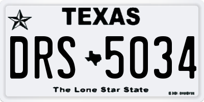 TX license plate DRS5034