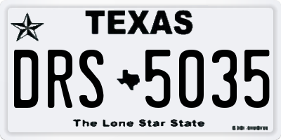 TX license plate DRS5035