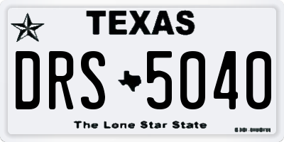 TX license plate DRS5040