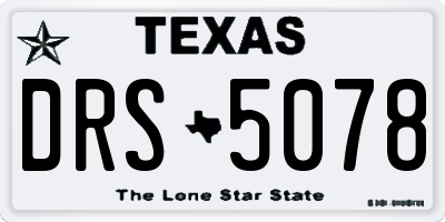 TX license plate DRS5078