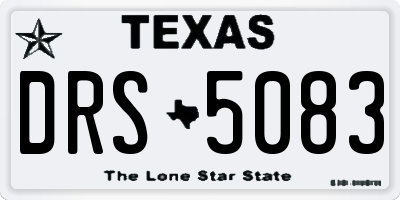 TX license plate DRS5083