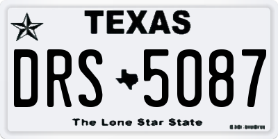 TX license plate DRS5087