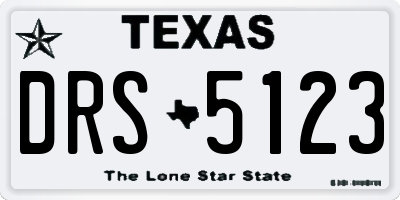 TX license plate DRS5123