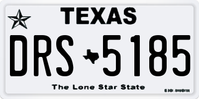 TX license plate DRS5185