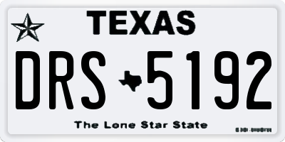 TX license plate DRS5192