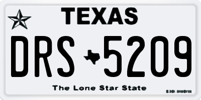 TX license plate DRS5209