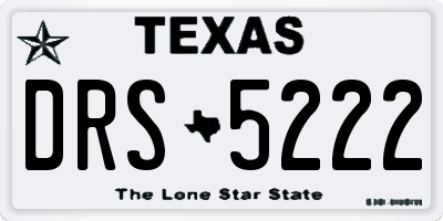 TX license plate DRS5222