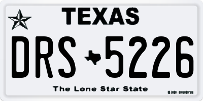 TX license plate DRS5226