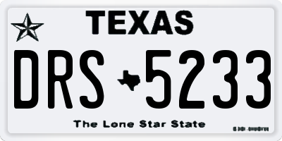 TX license plate DRS5233