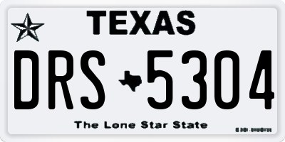 TX license plate DRS5304