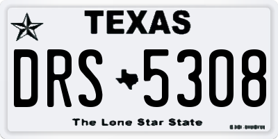 TX license plate DRS5308