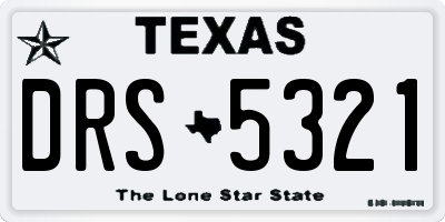TX license plate DRS5321
